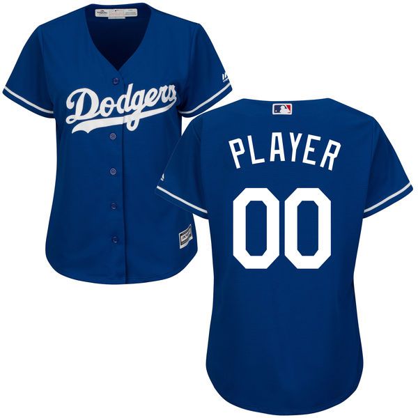 Women Los Angeles Dodgers Majestic Royal Blue Alternate Cool Base Custom MLB Jersey